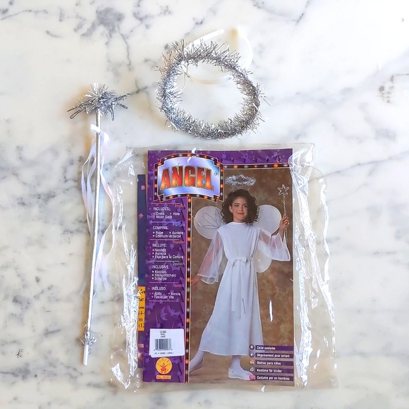 NWT. Angel 3 Pieces Set White Girl's Angel Costume. - Picture 2 of 4